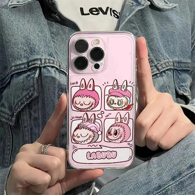 Pink Labubu Silicone iPhone Case