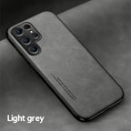 Phone cases for Samsung Galaxy in various colors, featuring a shockproof design with a luxurious leather texture and silky feel.