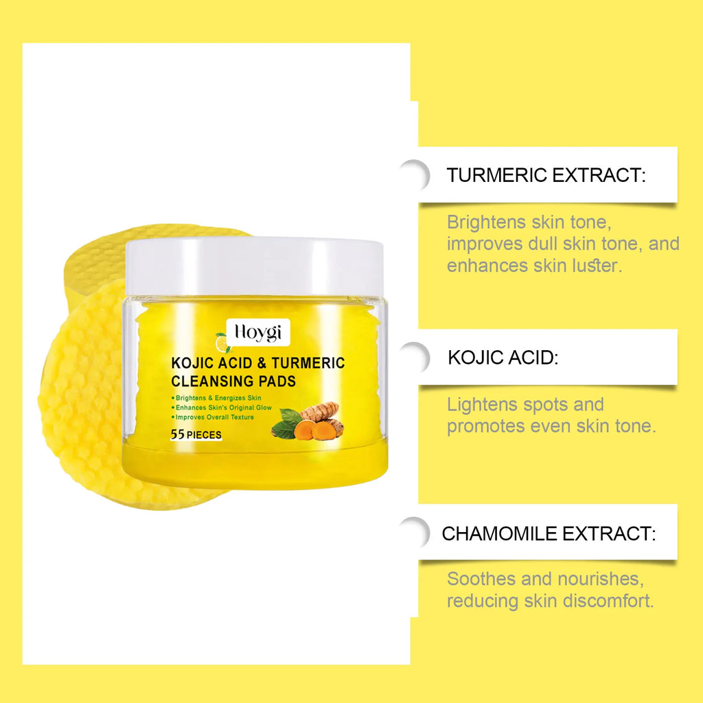 Hoygi Turmeric Cleansing Pads Facial Exfoliating Daily Cleansing Remove Dead Skin