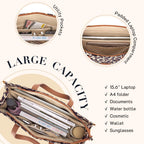 Missnine Leopard Print Tote Bag Canvas Laptop Shoulder Bag