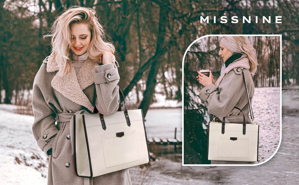 Missnine Leopard Print Tote Bag Canvas Laptop Shoulder Bag