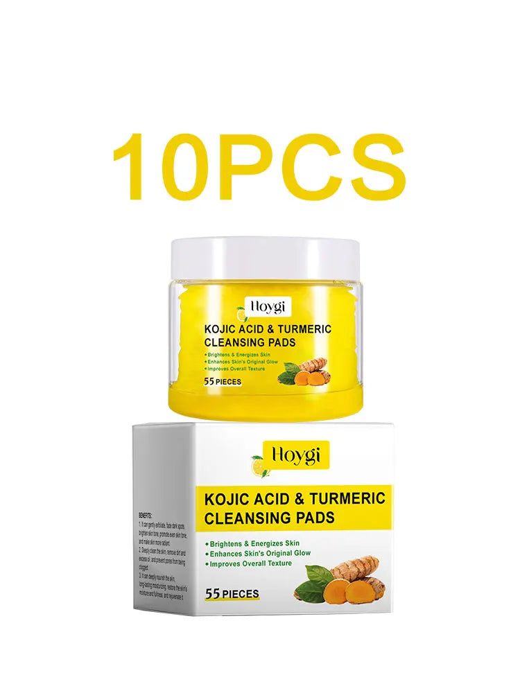 Hoygi Turmeric Cleansing Pads Facial Exfoliating Daily Cleansing Remove Dead Skin