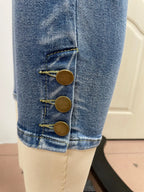 Calf-Length Jeans Fashion Skinny High Stretch Elastic Waist Denim Pencil Pants