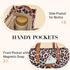 Missnine Leopard Print Tote Bag Canvas Laptop Shoulder Bag