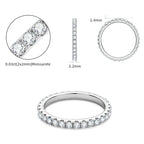 Anziw Full Eternity Bands 2mm Moissanite 925 Sterling Silver