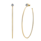 Anziw Korean 4.0mm Moissanite Large Big Hoop Earrings Silver 925