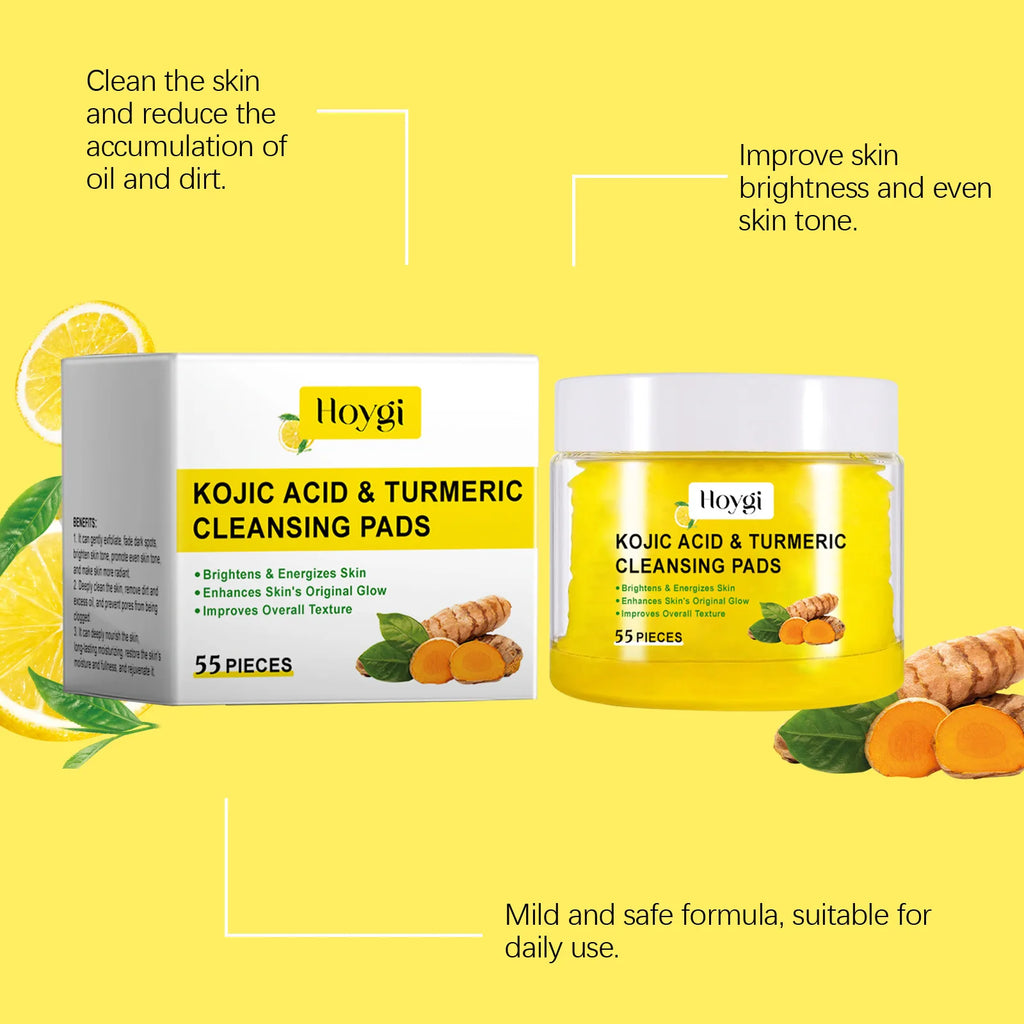 Hoygi Turmeric Cleansing Pads Facial Exfoliating Daily Cleansing Remove Dead Skin