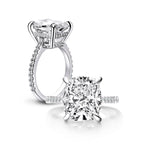 ANZIW 925 Sterling Silver 6ct Cushion Cut Ring 4 Prong Sona Simulated Diamond