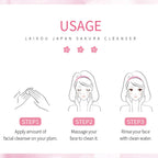 LAlKOU Japan Sakura Gentle Cleansing Facial Shrink Pores Deep Clean Oil Control Remove Blackhead Moisturizing