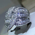 New Twinkling CZ Zircon Stone S925 Silver Color Band Rings for Women Wedding Engagement Fashion Luxury Jewelry - Imbasat