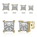 ANZIW Square 925 Silver Stud Zirconia Diamond Earring