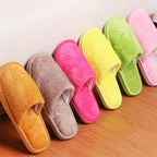 Women Home Slippers Autumn Winter Warm Furry Plush Shoes Indoor Bedroom Light EVA Couple Cotton Slipper Solid Soft Flip Flops - Imbasat