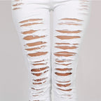 High Waist Ripped Jeans for Women Skinny Black White