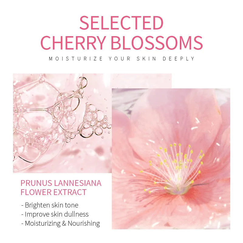 LAlKOU Japan Sakura Gentle Cleansing Facial Shrink Pores Deep Clean Oil Control Remove Blackhead Moisturizing