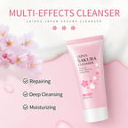 LAlKOU Japan Sakura Gentle Cleansing Facial Shrink Pores Deep Clean Oil Control Remove Blackhead Moisturizing