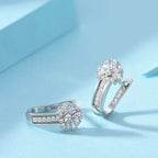Fine Jewelry 925 Sterling Silver Earrings Inlaid With Zircon Crystal Flower Earrings Charm Jewelry For Women Gift Engagement Wed - Imbasat
