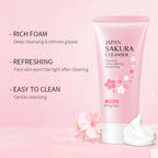 LAlKOU Japan Sakura Gentle Cleansing Facial Shrink Pores Deep Clean Oil Control Remove Blackhead Moisturizing