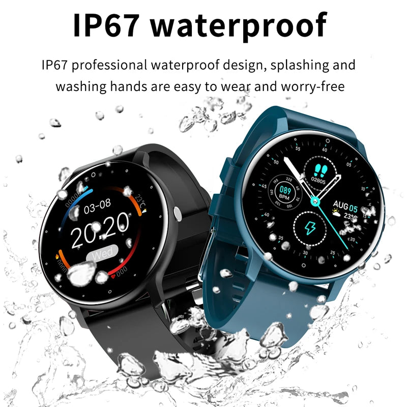 LIGE 2025 Smart watch Ladies Full touch Screen Sports Fitness watch IP67 waterproof Bluetooth For Android iOS Smart watch Female