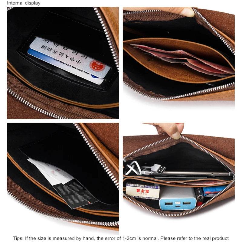 JEEP BULUO Brand PU Leather Clutch Bag In Three Colors New Style Men's Wallet Long Card Bag Men's Wallet Zipper Large Space - Imbasat