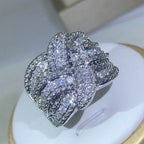 New Twinkling CZ Zircon Stone S925 Silver Color Band Rings for Women Wedding Engagement Fashion Luxury Jewelry - Imbasat
