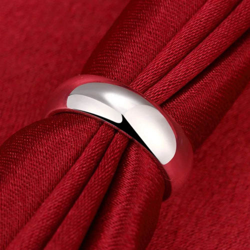 High Quality 925 Sterling Silver Rings Fashion Simple Round Circle Rings For Women Party Jewelry Size 5 6 7 8 9 10 - Imbasat