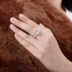 ANZIW 925 Sterling Silver 3ct Round Cut Engagement Ring