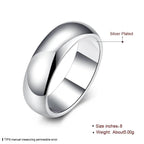 High Quality 925 Sterling Silver Rings Fashion Simple Round Circle Rings For Women Party Jewelry Size 5 6 7 8 9 10 - Imbasat