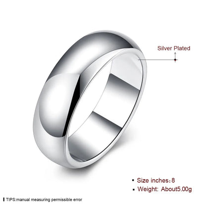 High Quality 925 Sterling Silver Rings Fashion Simple Round Circle Rings For Women Party Jewelry Size 5 6 7 8 9 10