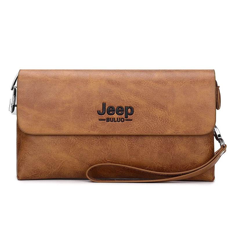 JEEP BULUO Brand PU Leather Clutch Bag In Three Colors New Style Men's Wallet Long Card Bag Men's Wallet Zipper Large Space - Imbasat
