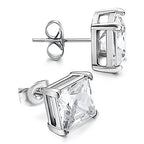 ANZIW Square 925 Silver Stud Zirconia Diamond Earring