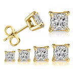 ANZIW Square 925 Silver Stud Zirconia Diamond Earring