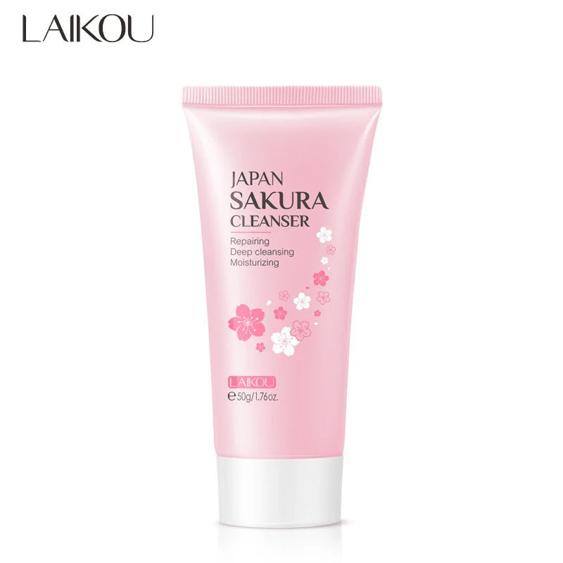 LAlKOU Japan Sakura Gentle Cleansing Facial Shrink Pores Deep Clean Oil Control Remove Blackhead Moisturizing