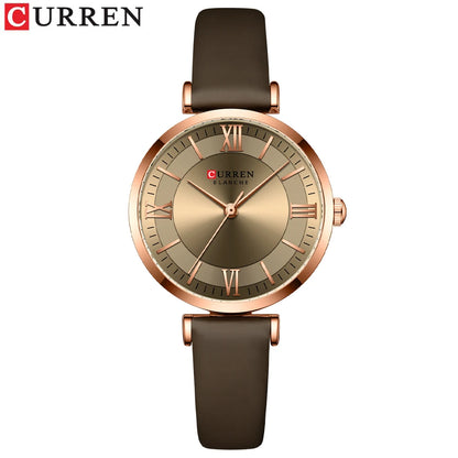 CURREN Luxury Brand New Watches for Women Simple Quartz Leather Clock Female Elegant Wristwatches