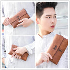 JEEP BULUO Mens Wallet Clutch Bag PU Leather Coin Purse Long Fashion Business Style Men's Handbag Card Bags Soft Key Bag - Imbasat