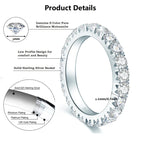 Anziw 3mm D Moissanite Full Eternity Thin Bands Stackable