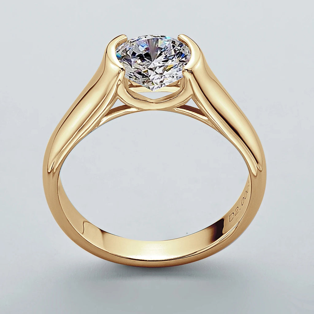 Anziw Real 925 Silver 2 Carat Moissanite Solitaire