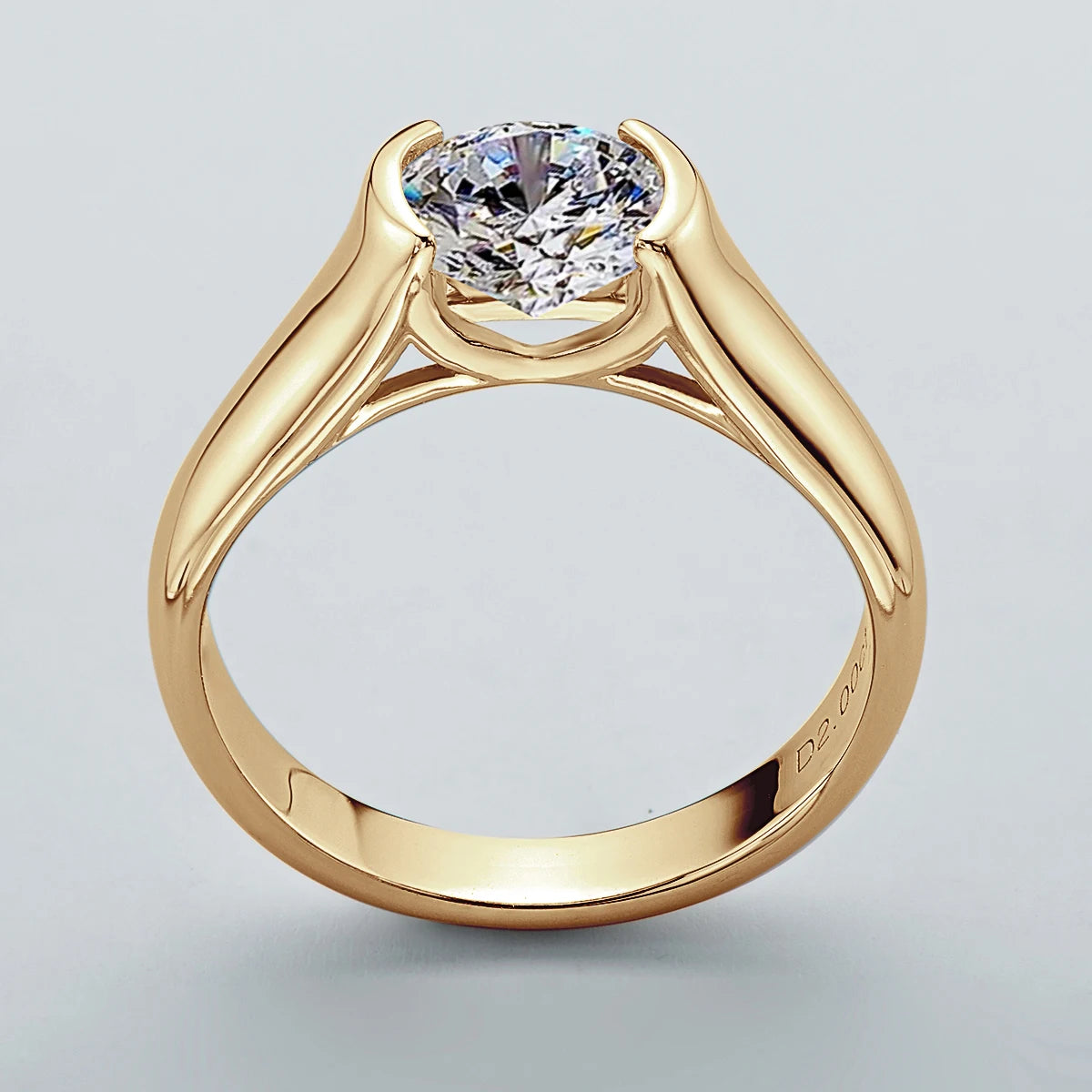 Anziw Real 925 Silver 2 Carat Moissanite Solitaire