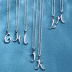 Anziw Name Necklace 26 Letter Initial Moissanite Pendant Real Silver 925