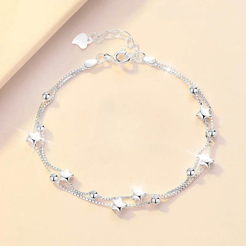 Luxury 925 Sterling Silver Bracelet for Woman Vintage Original Lucky Beads Ball Adjustable Bracelets Designer Jewelery Gifts - Imbasat
