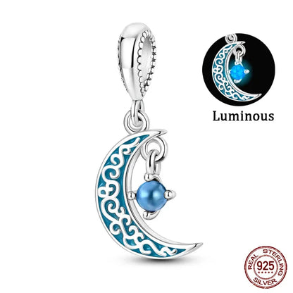 Glow in The Dark Firefly Charm Bead Fit Necklace Bracelet 925 Sterling Silver Chameleon Pendant Beads Women DIY Jewelry Making