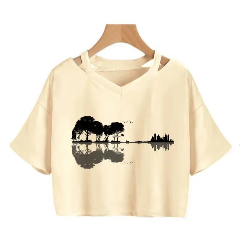 T-Shirt Harajuku Gothic Cropped Graphic Korean Style