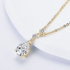 2ct Pear Cut Moissanite Waterdrop 925 Silver Adjustable Chain Necklaces