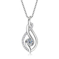 Anziw 925 Sterling Silver 4mm Round Moissanite Twist Pendant Necklace