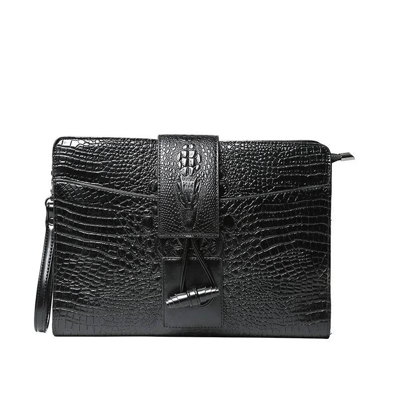 Luxury Designer Clutch for Men Fashion Crocodile PU Leather Men's Clutches Bag Zipper Hasp Evelope Bag Business Clutch Handbags - Imbasat