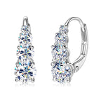 Anziw Luxury 1.86CTW 5mm Moissanite Drop Hoop Earrings Real 925 Silver