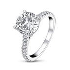 ANZIW 925 Sterling Silver 3ct Round Cut Engagement Ring