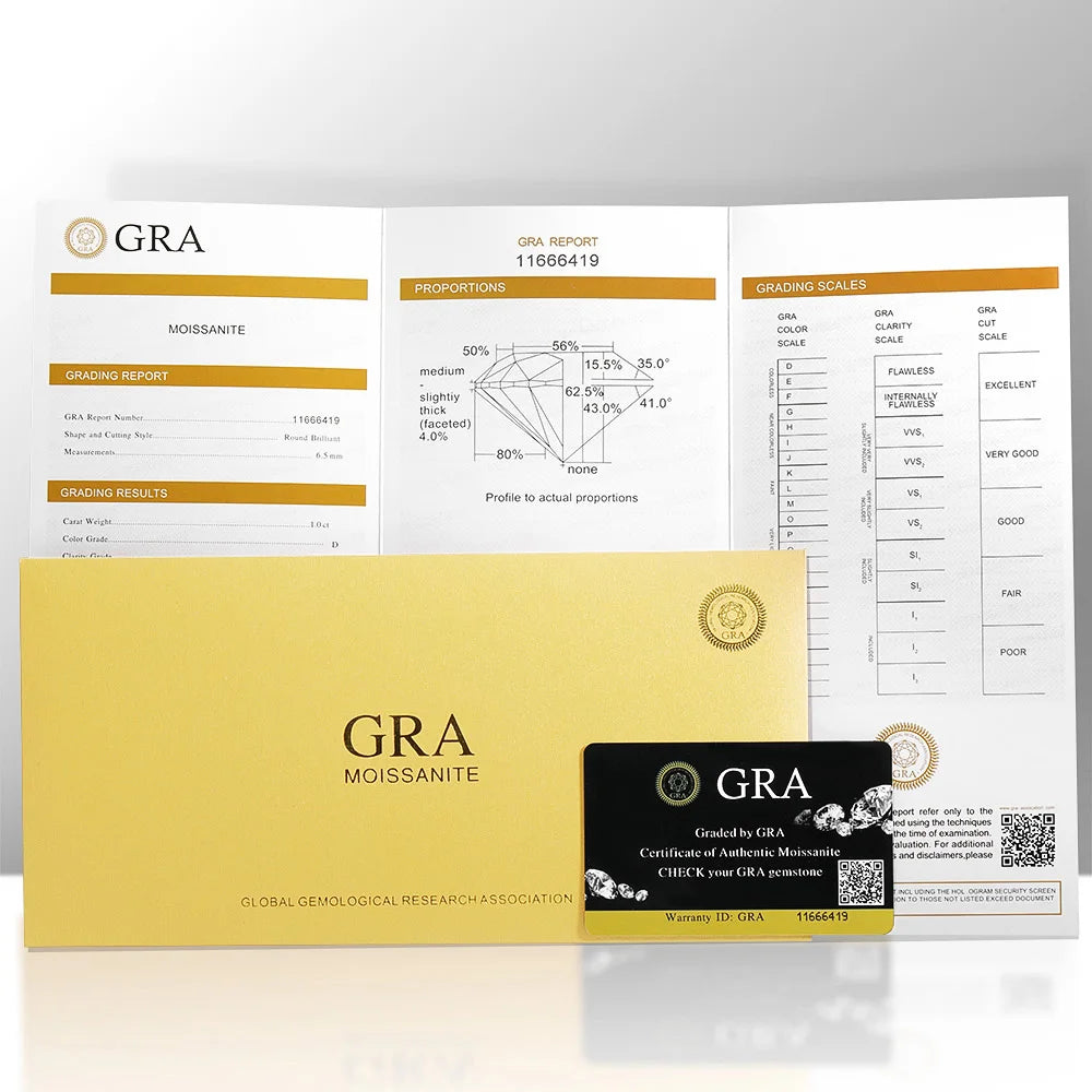 VVS1 Moissanite Pendant Necklace S925 Sterling Silver Plated 18K