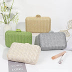 Weave Straw Evening Clutch Bags for Women Summer Party Fashion Shoulder Bags Luxury Purse Hadbags Wedding Bridal Clutches Sac - Imbasat