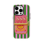 Sardines Green Pink Stripe iPhone Case Must-Have Double Layer Cover