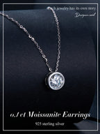 Carat Bazel Moissanite Necklace 925 Sterling Silver